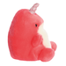 Palm Pals Nia Narwhal plush side view with pink body and silver horn
