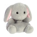Angled front view of Palm Pals Pebbles Bunny plushie with floppy ears