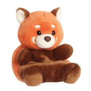 Angled view of Palm Pals Rei Red Panda plush toy