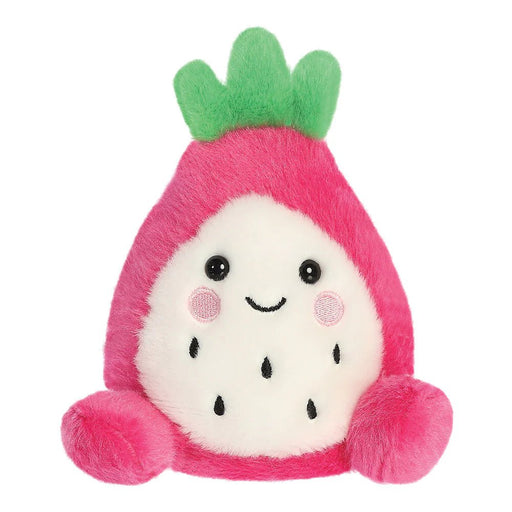 Palm Pals Rhys Dragon Fruit plush toy front view in pink and white