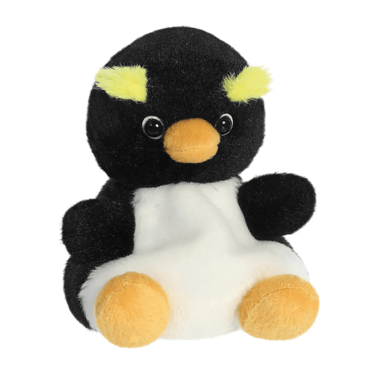 Aurora Palm Pals Rocco Rockhopper Penguin plush with yellow feather details