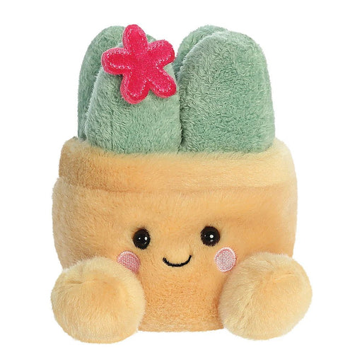 Palm Pals Seyla Succulent plush toy front view with green cactus and flower