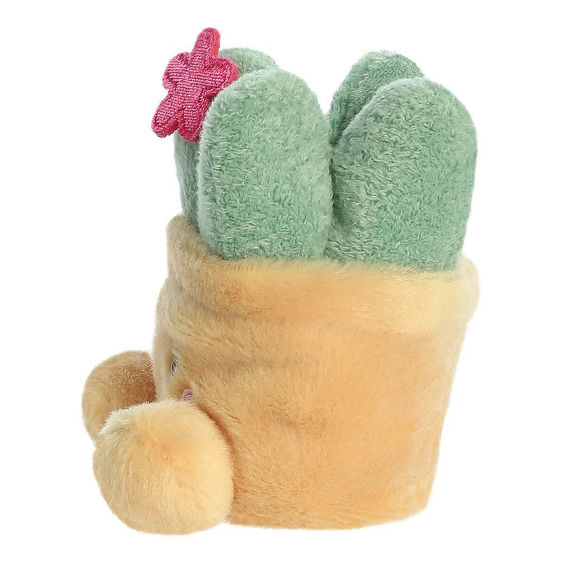 Side view of Palm Pals Seyla Succulent plush toy showing plant detail