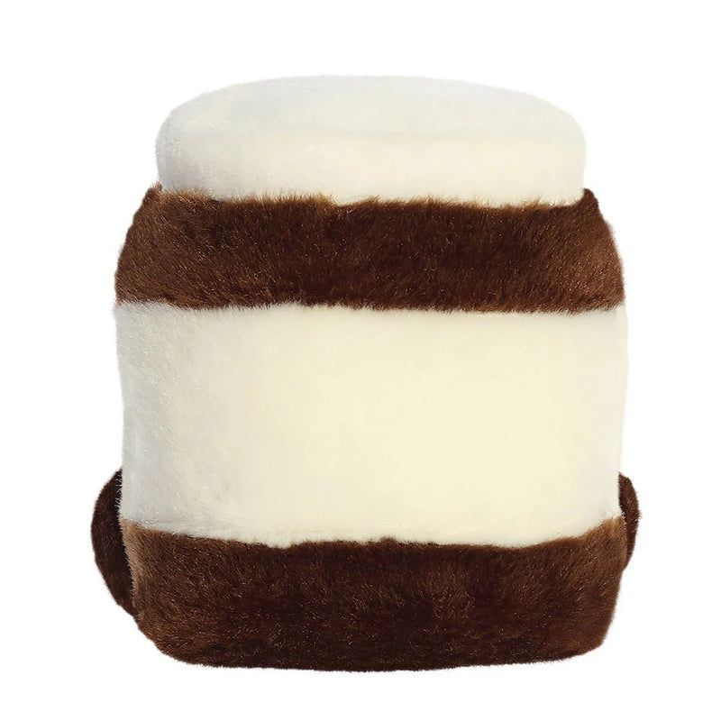 Back view of Palm Pals Silky Chocolate Spread plush toy