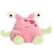 Front view Silly Alien plush, pink body, mint paws and arms, friendly face
