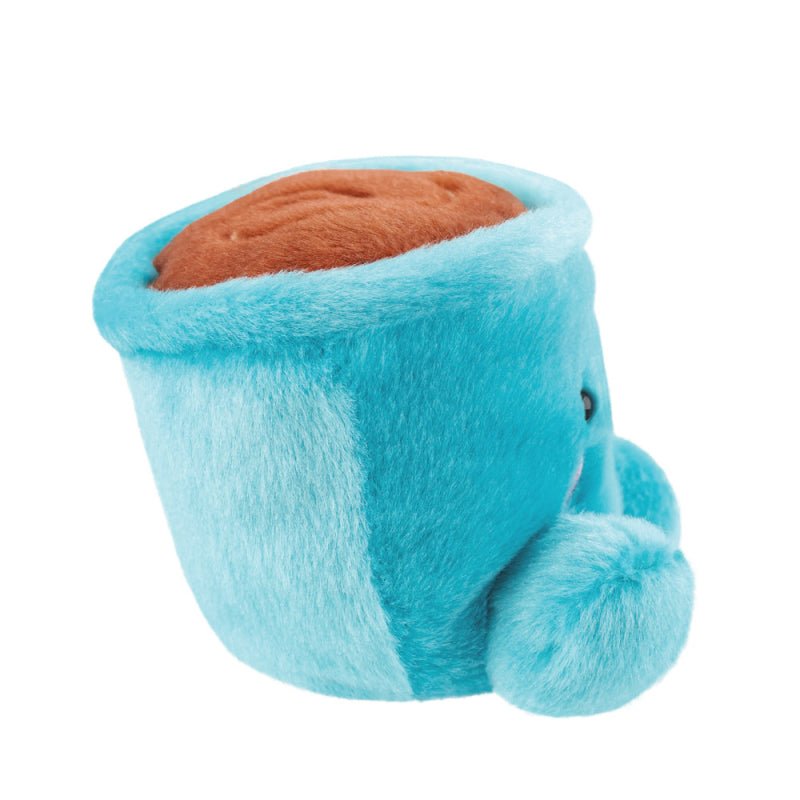 Side profile of Toby Teacup Palm Pals plush with rounded cup shape