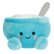 Palm Pals Trixie Cereal plush toy front view blue bowl with smiling face and spoon