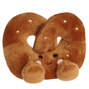 Palm Pals Twist Pretzel brown soft toy with embroidered salt details