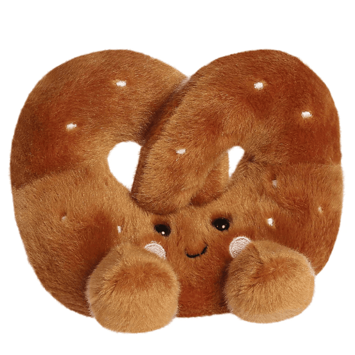 Palm Pals Twist Pretzel brown soft toy with embroidered salt details