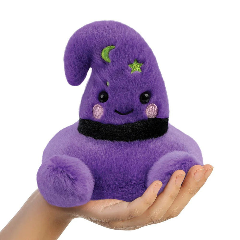 Palm Pals Willow Witches Hat soft toy held in a hand for size reference

