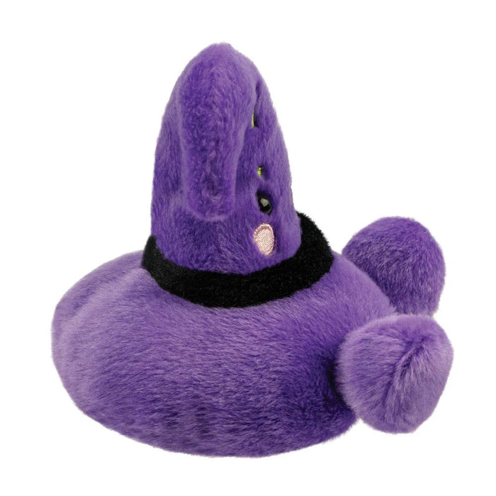 Side view of Palm Pals Willow Witches Hat plush with pom-pom feet


