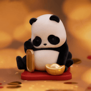 Lucky Cat general hidden Panda Roll Blind Box collectable – panda with cat-ear band, gold ingot and plaque
