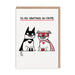 Partner in Crime Costume A6 greeting card with cat and dog in superhero outfits