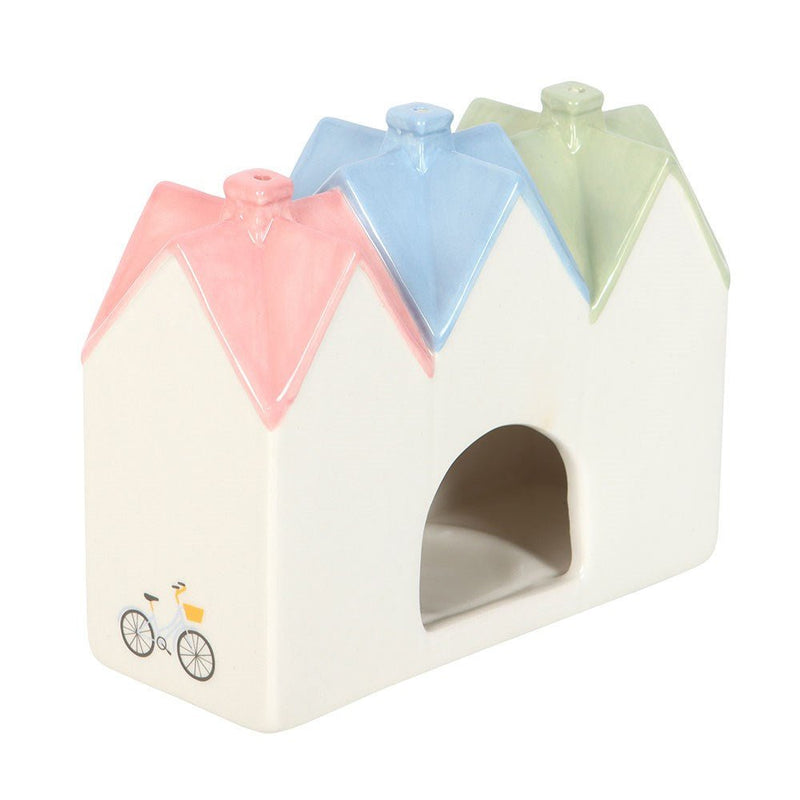 Pastel House Incense Cone Burner and Tealight Holder - Something Different Gift Shop