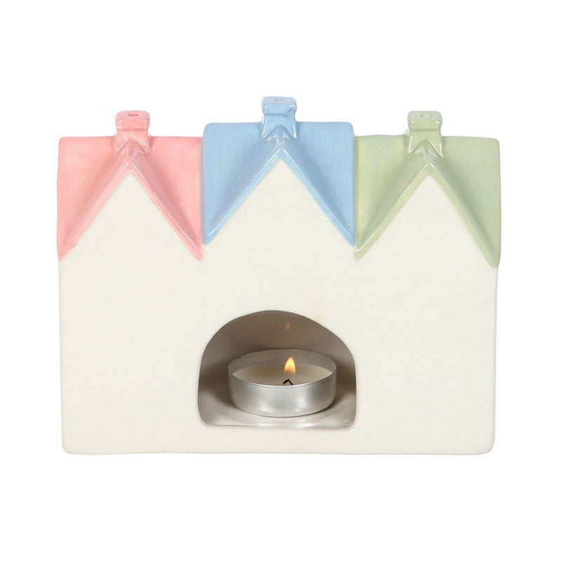 Pastel House Incense Cone Burner and Tealight Holder - Something Different Gift Shop
