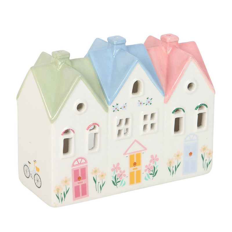 Pastel House Incense Cone Burner and Tealight Holder - Something Different Gift Shop