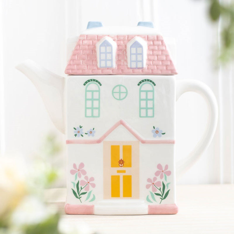 Pastel House Shaped Teapot - Something Different Gift Shop