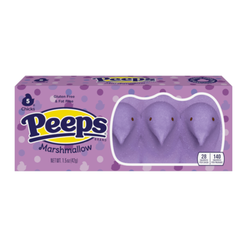 Peeps purple marshmallow chicks 5 pack American Easter candy 42g