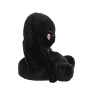 Side profile of Palm Pals Penny Mae Spider soft toy showing embroidered cheek detail.