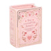 Pink ceramic book vase with Buy Yourself the Flowers cover design