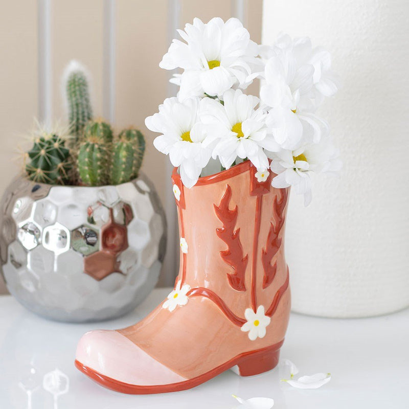 Pink Cowboy Boot Flower Vase - Something Different Gift Shop