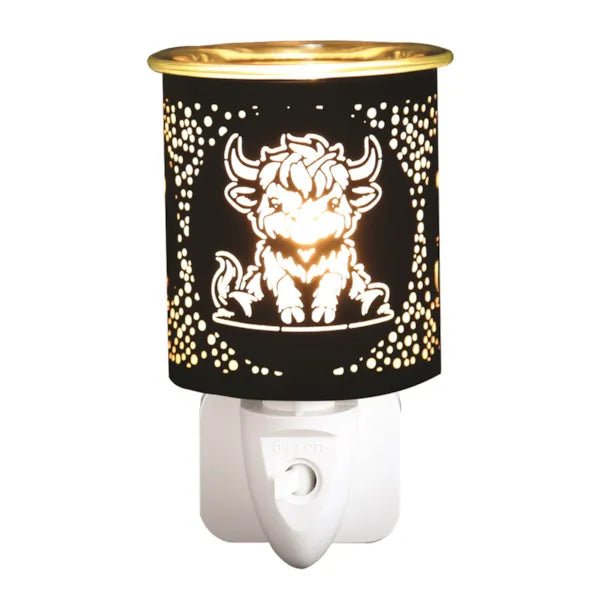 Plug - In Black Highland Cow Wax Melt Burner - Something Different Gift Shop