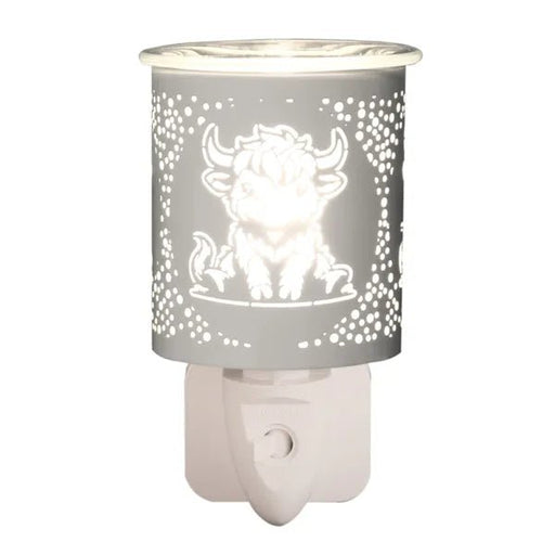Plug - In White Highland Cow Wax Melt Burner - Something Different Gift Shop