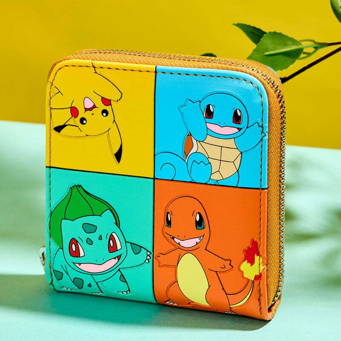 Pokémon Color Block Starters Zip Around Wallet - Something Different Gift Shop