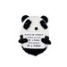 Crochet panda decoration holding a positive always be yourself message card