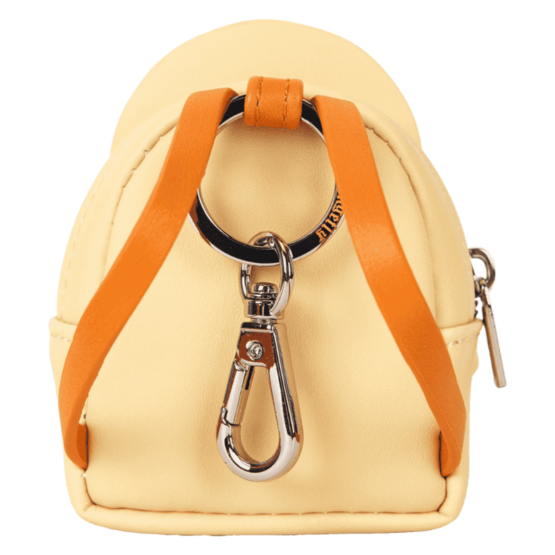 Back view of the Loungefly Cinderella Prince mini backpack keychain charm
