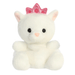 Priscilla Princess Kitty Palm Pals plush toy with soft white fur, black eyes and a pink princess crown.