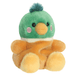 Puddles Mallard Duck plush from Palm Pals with cute black eyes, yellow beak, pink cheeks and fluffy green head.