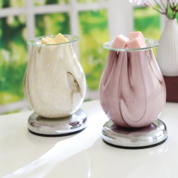 Purple Swirl Oval Touch Wax Melt Burner - Something Different Gift Shop