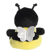 Back view of Palm Pals Queenie Bee plush toy with silver wings