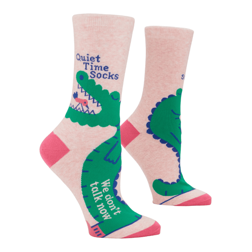 Quiet Time Socks We Don’t Talk Now women’s crew socks shown at an angle