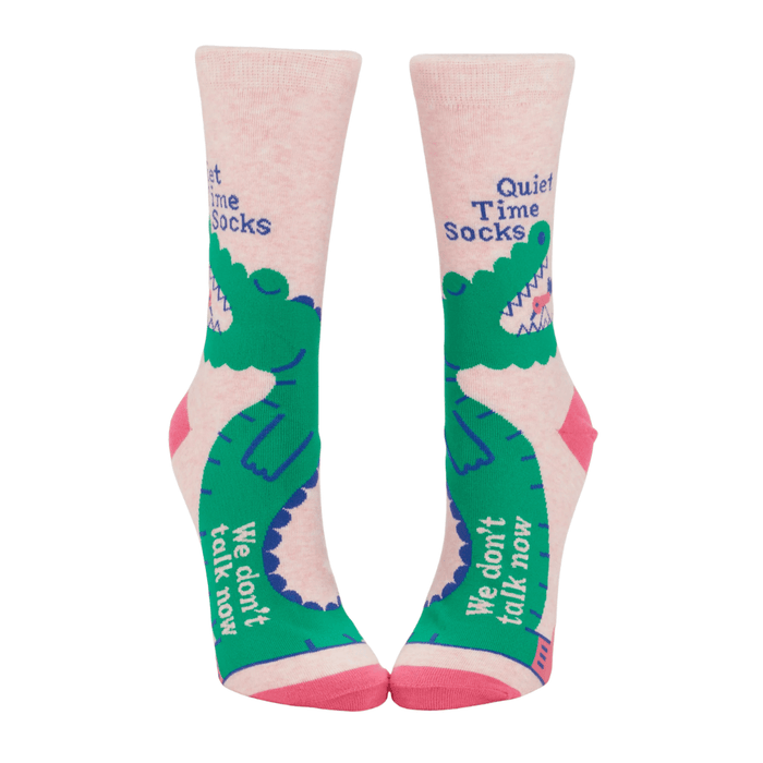 Quiet Time Socks We Don’t Talk Now women’s crew socks front view