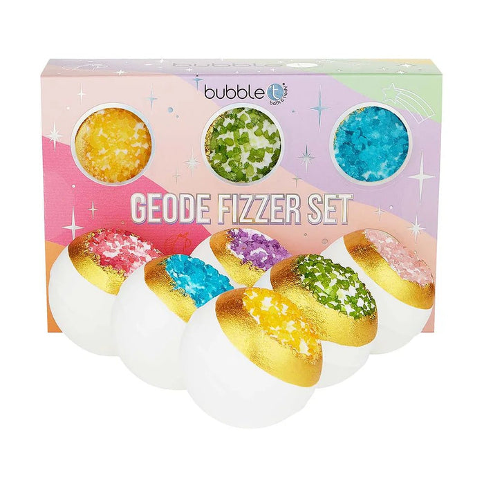 Rainbow Geode Bath Fizzer Gift Set (6 x 100g) - Something Different Gift Shop