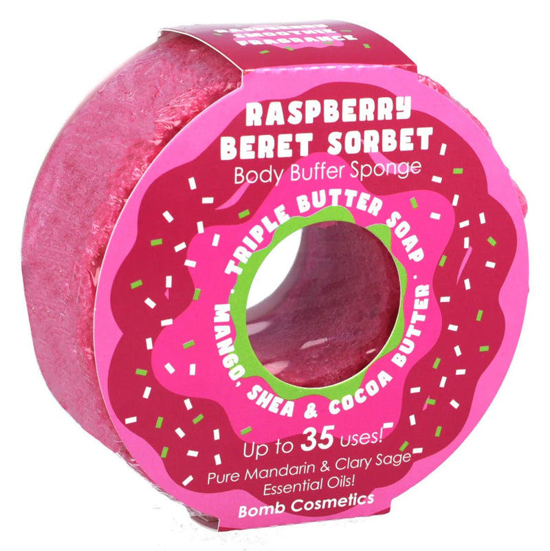 Raspberry Beret Sorbet Loofah Body Buffer – Soap Inside Sponge - Something Different Gift Shop