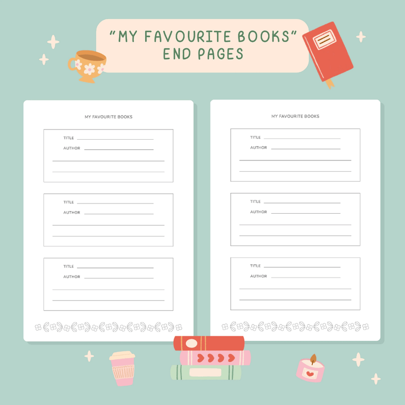 Favourite books end pages inside the Reading Journal