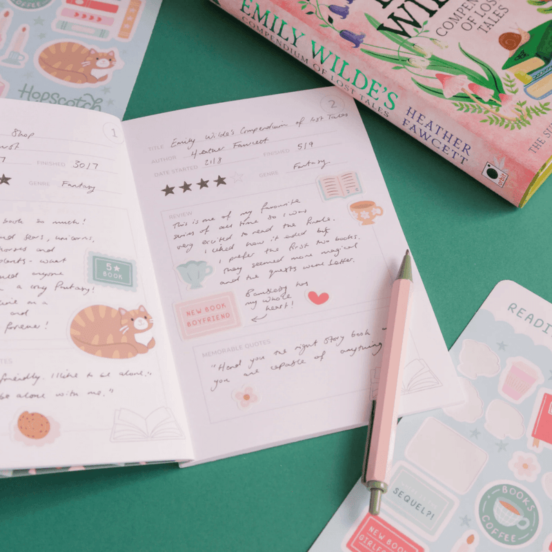 Filled-in review pages inside the Reading Journal