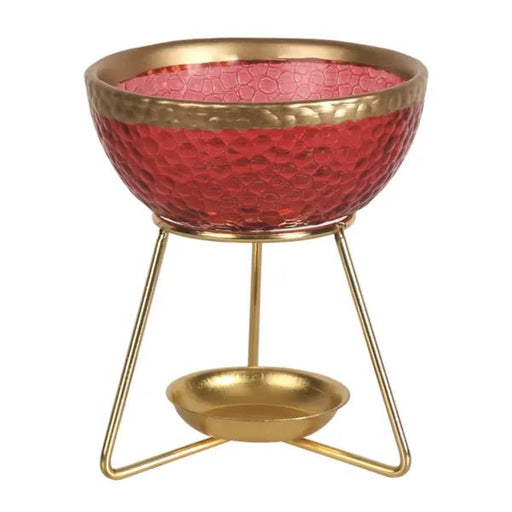 Red & Gold Bowl Wax Melt Burner - Something Different Gift Shop