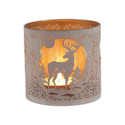 Reindeer Scene Wax Melt Burner – White & Gold Winter Forest - Something Different Gift Shop