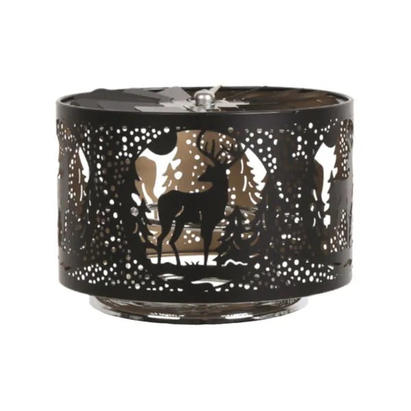 Reindeer Spinning Carousel Candle Shade – Black & Gold - Something Different Gift Shop