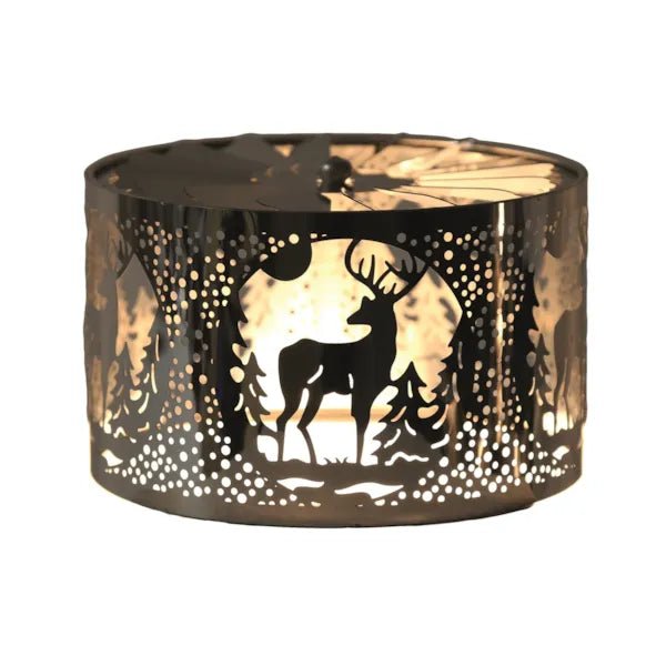Reindeer Spinning Carousel Candle Shade – Silver - Something Different Gift Shop