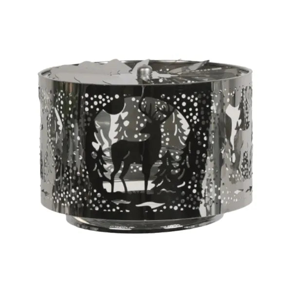 Reindeer Spinning Carousel Candle Shade – Silver - Something Different Gift Shop