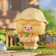 RiCO’s Green Time figure planting a sapling in a bear pot outdoors
