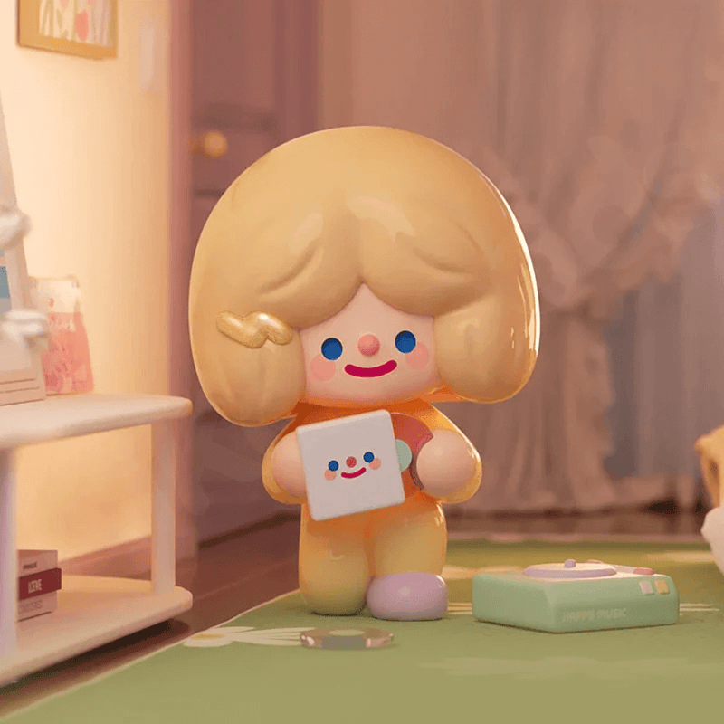 RiCO’s Mood Time figure spinning vinyl on a cute turntable
