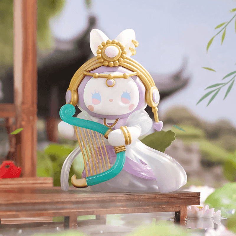 Rites and Music figure from MJ Studio Lantern Festival Blind Box, bunny girl playing a harp.