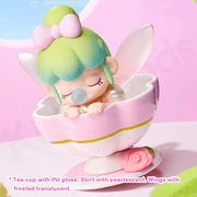Rolife Tea Cup fairy mini figure with pearlescent skirt and frosted wings.