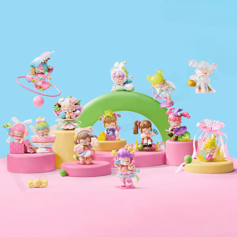Rolife Nanci Sweet Time series display of all figures in pastel set, collectible blind box series.